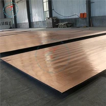 Placa revestida de soldadura por explosión de acero y cobre